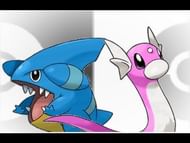 Shiny Dratini and SHiny Gible (Image via bw2channel on YouTube)